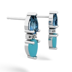 Blue Topaz Bowtie Drop 14K White Gold earrings E0865