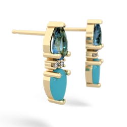 Blue Topaz Bowtie Drop 14K Yellow Gold earrings E0865