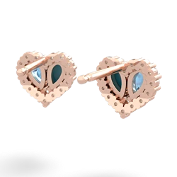 Blue Topaz Halo 14K Rose Gold earrings E7008