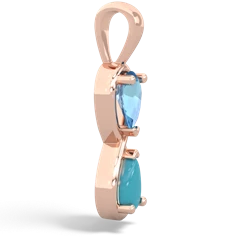 Blue Topaz Infinity 14K Rose Gold pendant P5050