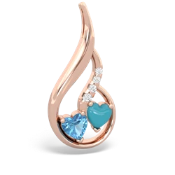 Blue Topaz Keepsake Curves 14K Rose Gold pendant P5450