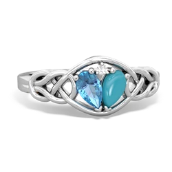 Blue Topaz Celtic Love Knot 14K White Gold ring R5420