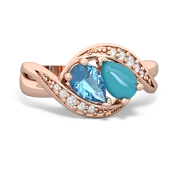 Blue Topaz Summer Winds 14K Rose Gold ring R5342