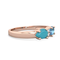 Blue Topaz Pear Bowtie 14K Rose Gold ring R0865