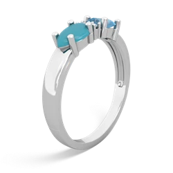 Blue Topaz Pear Bowtie 14K White Gold ring R0865