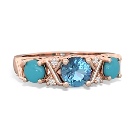 Blue Topaz Hugs And Kisses 14K Rose Gold ring R5016