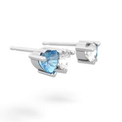 Blue Topaz Sweethearts 14K White Gold earrings E5260