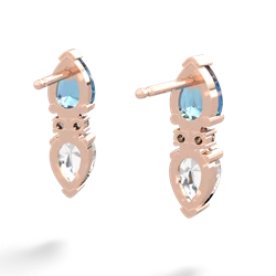 Blue Topaz Bowtie Drop 14K Rose Gold earrings E0865