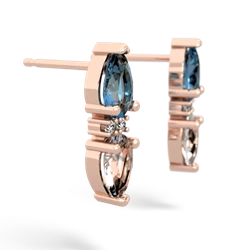 Blue Topaz Bowtie Drop 14K Rose Gold earrings E0865