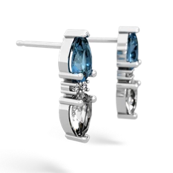 Blue Topaz Bowtie Drop 14K White Gold earrings E0865