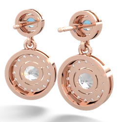 Blue Topaz Halo Dangle 14K Rose Gold earrings E5319