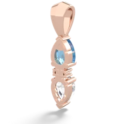 Blue Topaz Bowtie Drop 14K Rose Gold pendant P0865