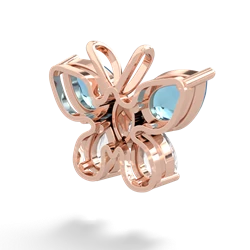 Blue Topaz Butterfly 14K Rose Gold pendant P2215