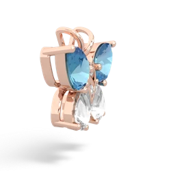 Blue Topaz Butterfly 14K Rose Gold pendant P2215