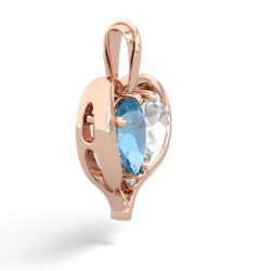 Blue Topaz Two Become One 14K Rose Gold pendant P5330