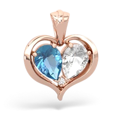 Blue Topaz Two Become One 14K Rose Gold pendant P5330