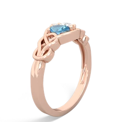 Blue Topaz Celtic Love Knot 14K Rose Gold ring R5420