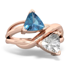 Blue Topaz Split Band Swirl 14K Rose Gold ring R2341