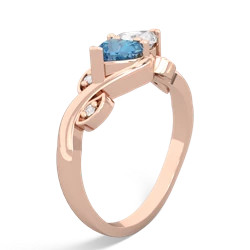 Blue Topaz Floral Elegance 14K Rose Gold ring R5790