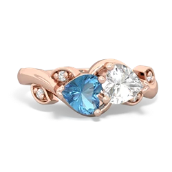 Blue Topaz Floral Elegance 14K Rose Gold ring R5790