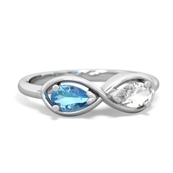 Blue Topaz Infinity 14K White Gold ring R5050