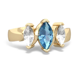 Blue Topaz Three Peeks 14K Yellow Gold ring R2433