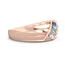 Blue Topaz Men's Streamline 14K Rose Gold ring R0460