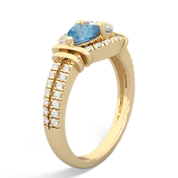 Blue Topaz Art-Deco Keepsake 14K Yellow Gold ring R5630