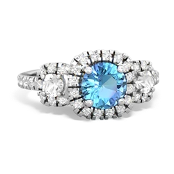 Blue Topaz Regal Halo 14K White Gold ring R5350