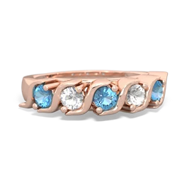 Blue Topaz Anniversary Band 14K Rose Gold ring R2089