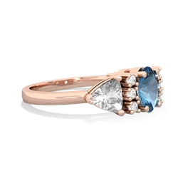 Blue Topaz Antique Style Three Stone 14K Rose Gold ring R2186