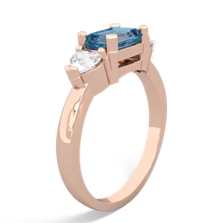 Blue Topaz Three Stone 14K Rose Gold ring R5235