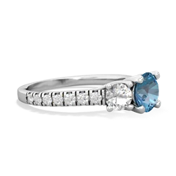 Blue Topaz Pave Trellis 14K White Gold ring R5500