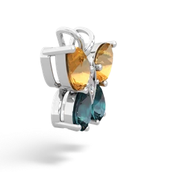 Citrine Butterfly 14K White Gold pendant P2215