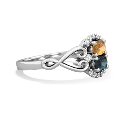 Citrine Love Nest 14K White Gold ring R5860