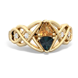 Citrine Keepsake Celtic Knot 14K Yellow Gold ring R5300