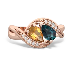 Citrine Summer Winds 14K Rose Gold ring R5342