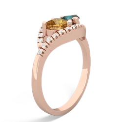 Citrine Mother And Child 14K Rose Gold ring R3010