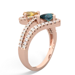 Citrine Diamond Dazzler 14K Rose Gold ring R3000