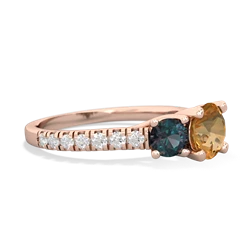 Citrine Pave Trellis 14K Rose Gold ring R5500