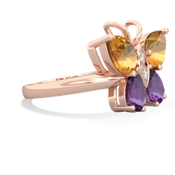 Citrine Butterfly 14K Rose Gold ring R2215