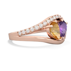 Citrine Nestled Heart Keepsake 14K Rose Gold ring R5650