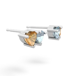 Citrine Sweethearts 14K White Gold earrings E5260