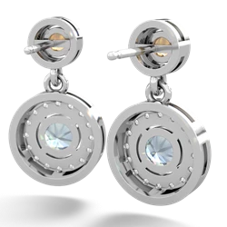 Citrine Halo Dangle 14K White Gold earrings E5319