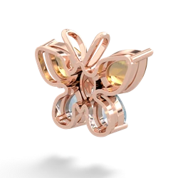 Citrine Butterfly 14K Rose Gold pendant P2215