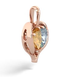 Citrine Two Become One 14K Rose Gold pendant P5330