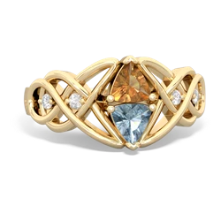 Citrine Keepsake Celtic Knot 14K Yellow Gold ring R5300