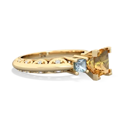 Citrine Eternal Embrace Engagement 14K Yellow Gold ring C2001