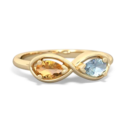 Citrine Infinity 14K Yellow Gold ring R5050