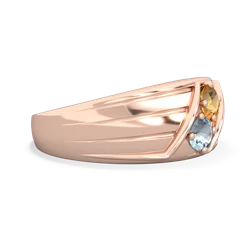 Citrine Men's Streamline 14K Rose Gold ring R0460